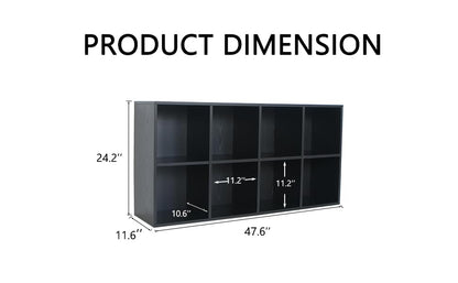 Wooden 8 Cube Storage Organizer with Closed Back Panel (8 Count)