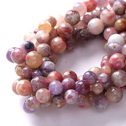 45pcs 8mm 5A Natural Pink Tourmaline Stone Beads Round Loose Spacer Healing Energy Beads for Jewelry Making DIY Bracelets Necklaces 15"
