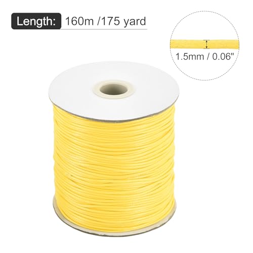 Waxed Cord 1.5mm Waxed Polyester Cord 175 Yard Wax String for Bracelet Making