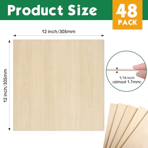 48 Pack Basswood Sheets 1 (48 Count)