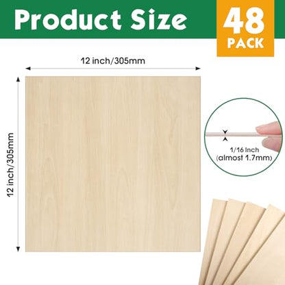48 Pack Basswood Sheets 1 (48 Count)