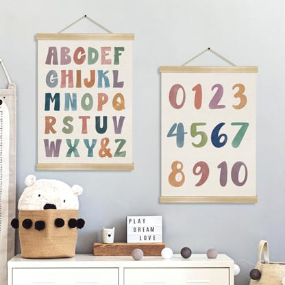 Alphabet and Number Wall Art Poster Set of 2 (2 Count)