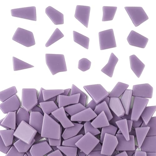 Purple Glass Mosaic Tiles for Crafts Bulk (7.05 Ounce)