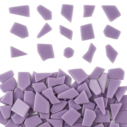 Purple Glass Mosaic Tiles for Crafts Bulk (7.05 Ounce)