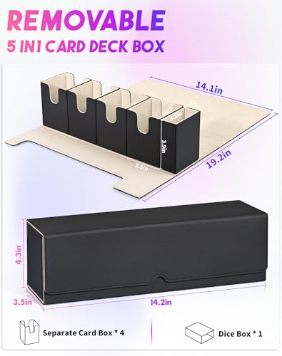 Card Deck Box with Dice Tray for MTG