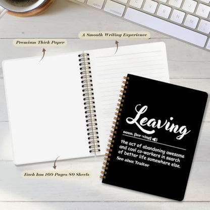 Leaving Definition Hardcover Spiral Notebooks