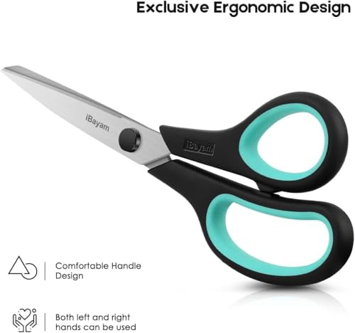 8.5" All Purpose Sharp Black Scissors (24 Count)