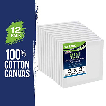 3" x 3" Stretched Canvas with 5" Mini Easel Kit
