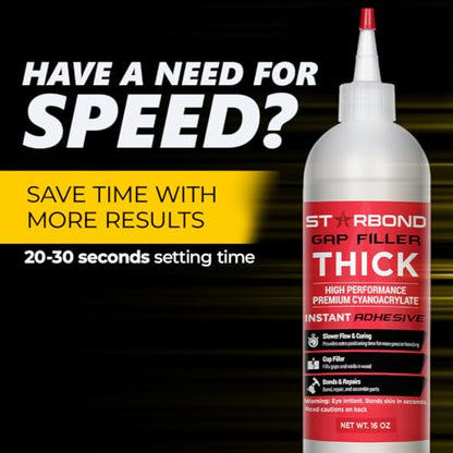 Thick CA Glue Complete Refill Kit (16 Ounce)