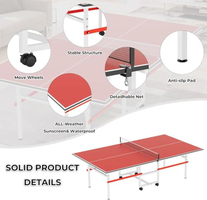 8X4FT Foldable Ping Pong Table