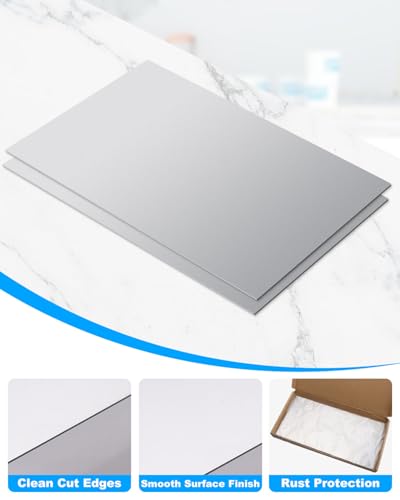 2 Pcs 18 Gauge Steel Sheet Metal 12" x 9" Cold Rolled Steel Plate