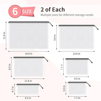 12 Pack Mesh Zipper Bags