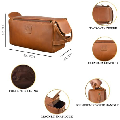 Full Grain Leather Toiletry Kit for Men & Women