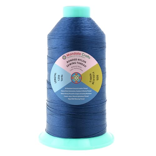 Size 138 420D T135 Airforce Blue Bonded Nylon Thread 1250YDs (3750 Foot)