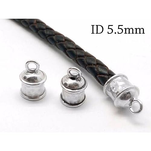 Sterling Silver Leather Cord End Cap (2 Count)