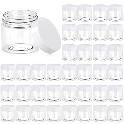 36 Pack 6 OZ Plastic Jars Clear Cosmetic Container with Lids (36 Count)