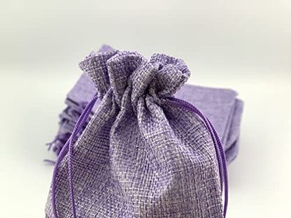 Pack of 25 Burlap Gift Bags with Drawstring Linen Jewelry Pouches Wedding Hessian Jute Bags for Birthday and Treat Pouches Party Wedding Favors Gift