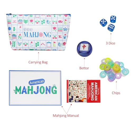 American Mahjong Tile Set with160 Acrylic 4 Layer Engraved Mahjong Tiles