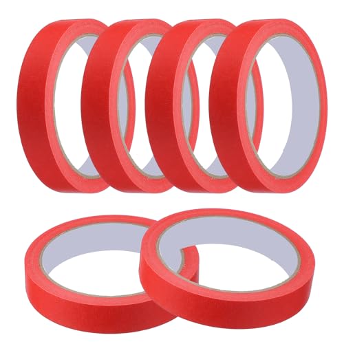 Masking Tape 0.7 Inch x 21 Yard Painter's Tape Red Paint Tapes for DIY Crafts Arts Drawing Decoration Labeling Car Painting Artist Teachers