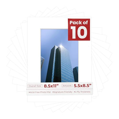 5.5x8.5 Mat for 8.5x11 Frame (10 Count)