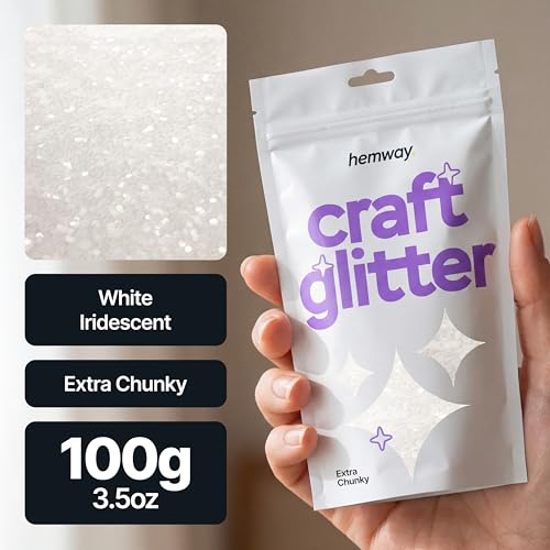 Craft Glitter White Iridescent 100g Extra Chunky Glitter (3.5 Ounce)