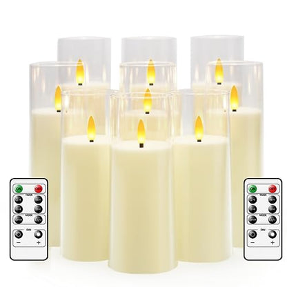 Flickering Flameless Candles Battery Operated with Remote and 2 (9 Count)