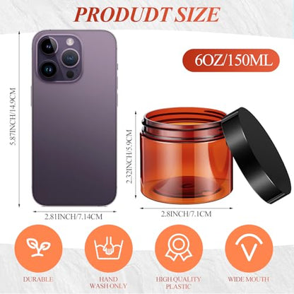 36 Pieces 4 oz Plastic Jars with Lids Wide Mouth Airtight Reusable Container Acrylic Cosmetic Small Jars for Lotions Ointments Travel Toiletries Creams Make up Storage (36 Count)