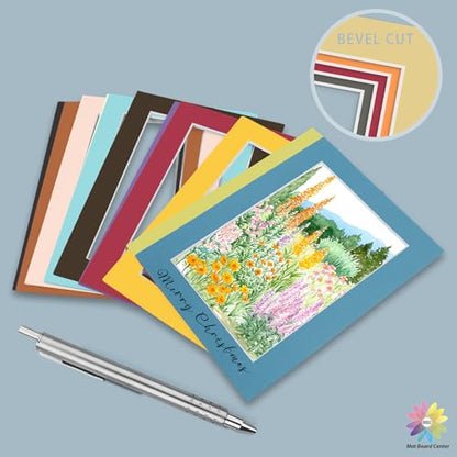 Mat Board Center 25 Pack 5x7 Picture Mat for 4x6 Photo Mixed Color