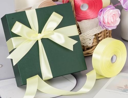 1 Inch Baby Maize Solid Satin Ribbon for Gift Wrapping
