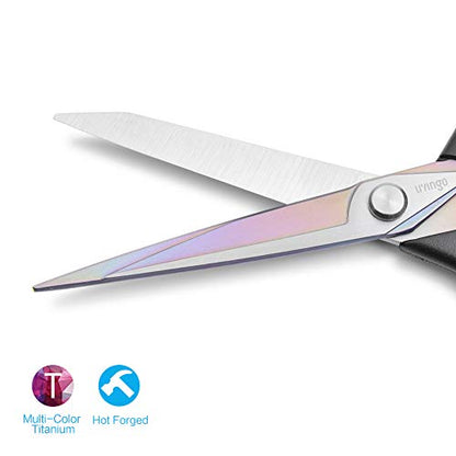 Fabric Scissors 2 Pack Titanium Tailor Sewing Shears Heavy Duty (2 Count)