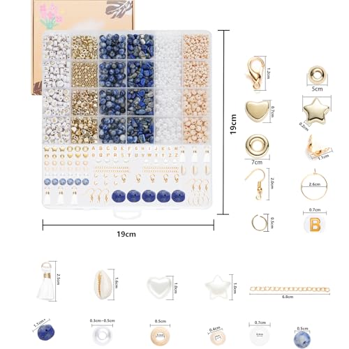Jewelry Making Supplies Kit Natural Stone Beads for Irregular Natural Stone with for DIY Craft Bracelet Necklace Earrings for Adults
