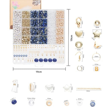 Jewelry Making Supplies Kit Natural Stone Beads for Irregular Natural Stone with for DIY Craft Bracelet Necklace Earrings for Adults