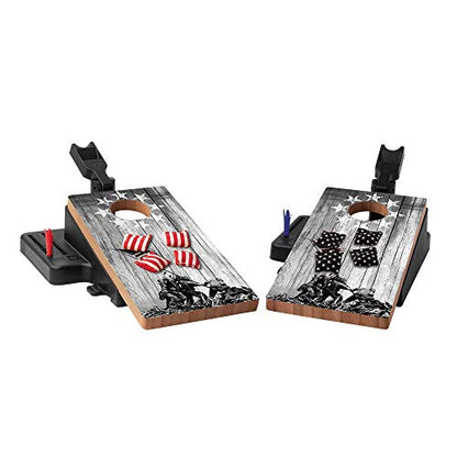 Table Top Mini Cornhole Game Set American Flag Raise
