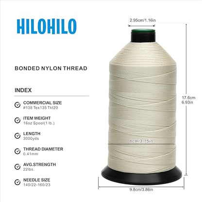 Extra Strong Bonded Nylon Thread #138 Tex135