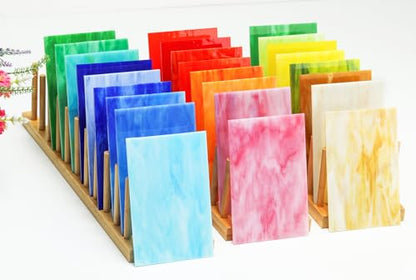 26 Sheets Colorful Vibrant Stained Glass Sheets Variety Assortment Pack (26 Count)