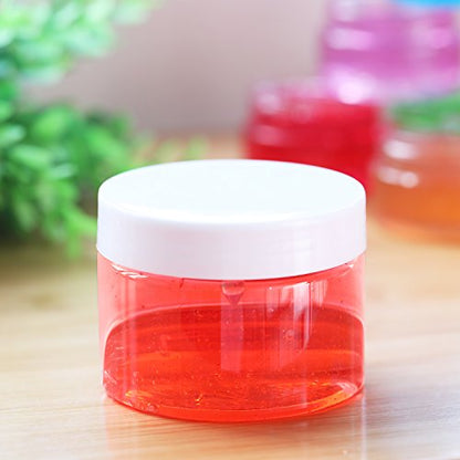 12 Pack 4 oz Plastic Container Jars with Lids Round Clear Travel Cosmetic Container Jars for Toiletries (12 Count)