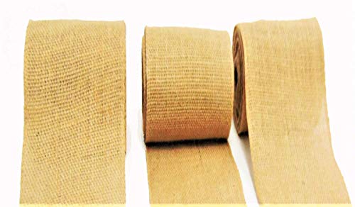 Natural Jute Burlap Ribbon Roll Brown 3 inch 90 feet 30 Yards