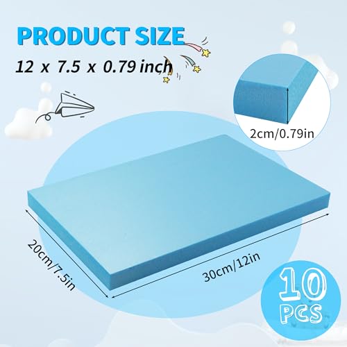 Blue 10 Pack 12x7.5x0.79 inch Foam Sheets 0.79 Inch Thick