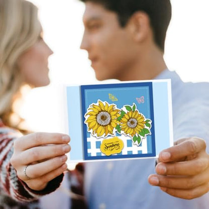 Realistic Sunflower Stamps and Dies and Layering Coloring Stencil Set