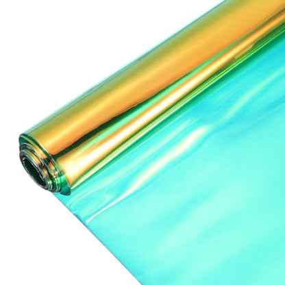 Holographic Clear PVC Vinyl Film Holographic PVC Fabric Waterproof Dichroic Film 12 x 48 Inch for Handbags Bows Earrings DIY Craft