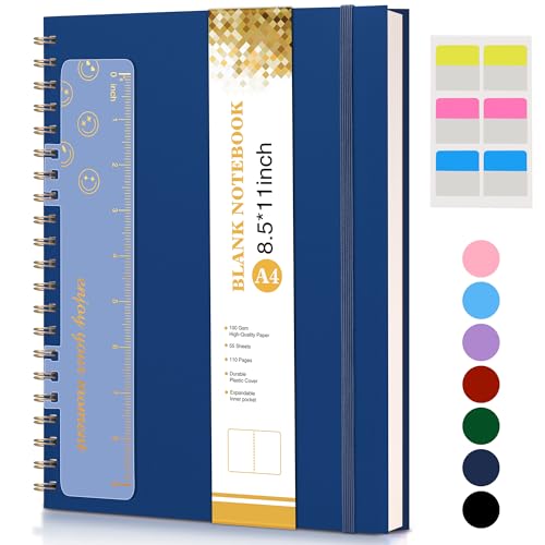 Blank Spiral Notebook Journal 8.5” x 11”