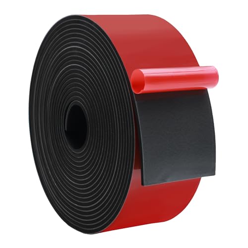 Solid Neoprene Rubber Strips with Adhesive Backing 1 (25 Foot)