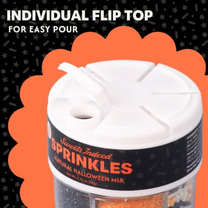Sprinkles 6 Cell Edible Sprinkle Mix Jimmies Perfect for Cake Decorations Baking Ice Cream Cookies Cupcake Topper (2.75 Ounce)