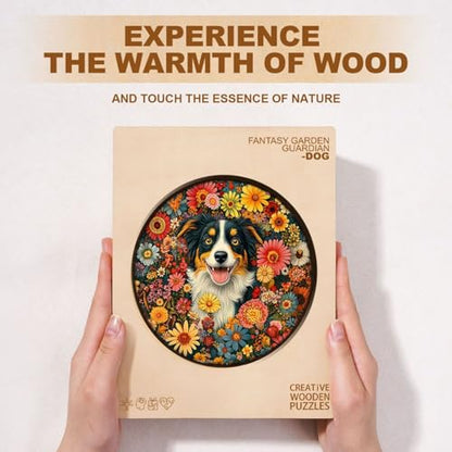Dog Puzzles Mandala Vibrant Floral Unique Puzzle Adults Gifts for Women Men Wooden 200 Pieces 11.4 * 11.4in Wall Decor