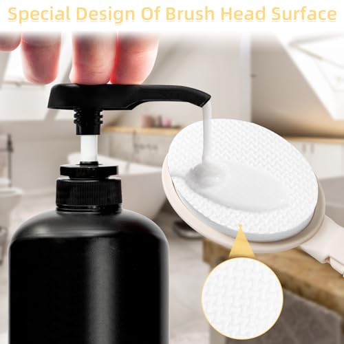 19" Long Handle Shower Sponge Brush Set