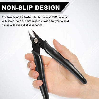 10 Pack Wire Cutters Black Diagonal Cutting Pliers for Electronic (10 Count)