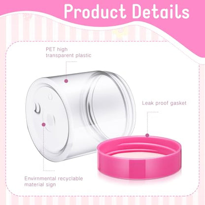 12 Pack 8 oz Plastic Container Jars with Lids Round Clear Travel Cosmetic Container Slime Jars for Toiletries (12 Count)