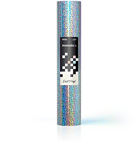 Mosaic+ Silver Holographic Glitter 1ft x 5ft Crafting Vinyl Crinkle (5 Sq Ft)