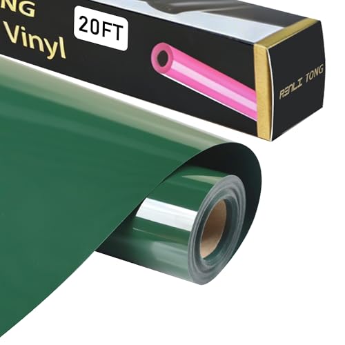RENLITONG Dark Green Iron on Vinyl 12Inch by 20ft Roll Heat Transfer Vinyl for T