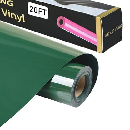 RENLITONG Dark Green Iron on Vinyl 12Inch by 20ft Roll Heat Transfer Vinyl for T